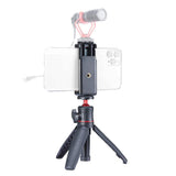 1 x Brand New WEWOGA Selfie Stick Tripod Kits, Desktop Extension Rod Tripod Stand with Phone Holder Clamp with 1 4 Cold Shoe Mount, Compatible with Smartphones DSLR SLR Cameras for Microphone LED - RRP €18.14