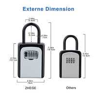 1 x RAW Customer Returns ZHEGE Key Safe with 4-Digit Number Code, Small Outdoor Key Safe, Key Box with Hanger, Key Box with Code, Key Safe, Weatherproof Key Safe Black  - RRP €18.99