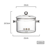 1 x RAW Customer Returns Transparent Dough Pan Suitable for Heating Milk in an Electric Ceramic Hob Milk Cooker Glass Pot for Cheese Fondue Bear 1.7L  - RRP €28.49