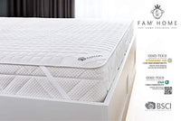 1 x RAW Customer Returns FAM Home mattress protector 160x200cm I mattress topper Breathable Practical Durable mattress protector Hygienic all-round cover Optimal anti-mite cover I Cotton - Polyester - RRP €43.36