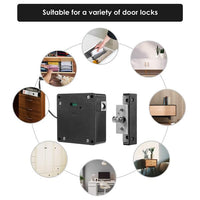 1 x RAW Customer Returns Liseng Invisible RFID Free Opening Electronic Lock Kit, Intelligent Induction Digital DIY Cabinet Locks for Two-Door Cabinets, Lockers, Drawers, Wooden Cabinets - RRP €17.99