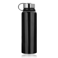 1 x RAW Customer Returns YYW 1.5 liter stainless steel thermal drinking bottle, vacuum insulated stainless steel thermos bottle, leak-proof water bottle, sports bottle, double-walled insulated bottle for sports black  - RRP €24.58