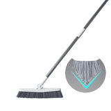 1 x RAW Customer Returns INF Floor Scrubber with Long Handle, 85 cm, Grey Stiff Brush, Removable Long Handle, Cleaning Brush, Scrubber for Bathroom, Kitchen, Wall and Patio - RRP €18.0