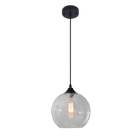 1 x RAW Customer Returns S-Cevada Simple Glass Ball Pendant Light, Industrial Vintage E27 Loft Bar Hanging Lamp, 1-Light Mini Globe Ceiling Chandelier for Kitchen Dining Room Bedroom Clear  - RRP €49.99