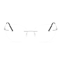 1 x RAW Customer Returns KoKoBin Ultralight Titanium Reading Glasses Round Rimless Reading Glasses for Men and Women Reading Aids Silver, 2.5, Diopter  - RRP €60.0