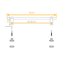 1 x RAW Customer Returns Towel rail straight for designer bathroom radiators oval tubes towel rail heating accessories length 460 mm chrome selectable - RRP €24.19