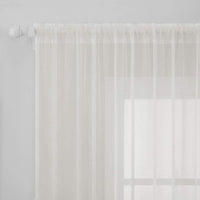 1 x RAW Customer Returns MIULEE Set of 2 Voile Curtains Christmas Decoration Transparent Curtains Made of Voile Polyester Rod Pull-through Transparent Living Room Airy Decorative Curtain for Bedroom Ivory 55 W x 88 L, Rod Pocket - RRP €20.49