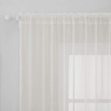 1 x RAW Customer Returns MIULEE Set of 2 Voile Curtains Christmas Decoration Transparent Curtains Made of Voile Polyester Rod Pull-through Transparent Living Room Airy Decorative Curtain for Bedroom Ivory 55 W x 88 L, Rod Pocket - RRP €20.49