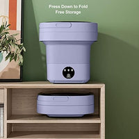 1 x RAW Customer Returns Mini Washing Machine, 6.5L Portable Foldable Portable Washing Machine with Spin Dryer Soft and Bucket for Home Dorm Purple  - RRP €40.93