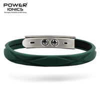 1 x RAW Customer Returns Power Ionics Balance Bracelet for Men Women Green Bracelet with 2x500 Gauss Magnets, 22 cm with Silver Buckle Size Adjustable - RRP €29.39