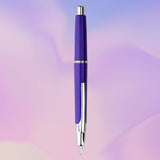 1 x RAW Customer Returns Majohn A2 Press Fountain Pen Extra Fine Nib with Box, Retractable Purple Resin Ink Pen with Converter Writing Pen Set Silver Clip Version  - RRP €37.99