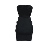 1 x RAW Customer Returns Loalirando Sexy Short Dress Women Mini Dress Summer Elegant Strapless Dress Black Clubwear Party,Black, S - RRP €24.32