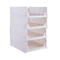 1 x RAW Customer Returns Paide P Stackable Closet Organizer. Pack of 4 Clothing Storage Boxes. Foldable plastic drawers. Organizer Boxes Save Space. S-43x33x14  - RRP €43.99