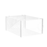 1 x RAW Customer Returns SONGMICS shoe boxes, set of 18, storage box for shoes, shoe organizer, foldable and stackable, for shoes up to size 44, sports shoes, high heels, flat shoes, transparent-white LSP106W18 - RRP €46.74