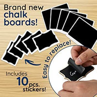 2 x RAW Customer Returns OleOletOy 20 PCS Wipeable Mini Blackboard with Erasable Chalk Marker - Small Wooden Chalkboard with Stand - Use as Table Cards, Place Cards, Name Tags, Price Tags for Weddings, Birthdays, etc. - RRP €34.28