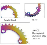 1 x RAW Customer Returns splumzer 170mm square crank for mountain bike with 104 bolt circle 32 34 36 38T chainring, wide narrow aluminum alloy MTB crank colorful, 36T  - RRP €37.94