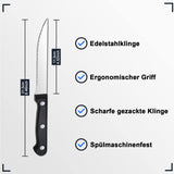 1 x RAW Customer Returns Steak knife set, Pleafind steak knife 8-piece, stainless steel steak knife set, sharp steak knife set with serrated edge, steak knife set, table knife, table knife, kitchen steak cutlery, dishwasher safe - RRP €11.99