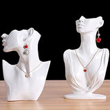 1 x RAW Customer Returns Homeanda Mannequin Bust Stand Organizer White Resin Earrings Jewelry Photo Prop for Necklaces Great Gift - RRP €27.96