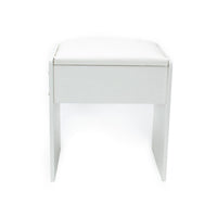 1 x RAW Customer Returns Puselo dressing stool dressing table stool with padded seat, stool for dressing table white - RRP €19.93