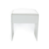 1 x RAW Customer Returns Puselo dressing stool dressing table stool with padded seat, stool for dressing table white - RRP €19.93