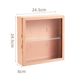 1 x RAW Customer Returns Collectibles Display Cabinet - Storage Cabinet with 2 Shelves - Miniatures - Pet Acrylic - Pink 24.5 x 24.5 x 8 cm  - RRP €30.0