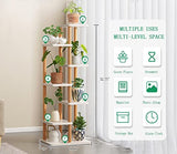 1 x RAW Customer Returns Bai You Mei Flower Stairs White Plant Stairs 7 Levels Flower Shelf Flower Bench Wooden Flower Stand Flower Stairs Garden Shelf Ladder Shelf Plant Shelf Complete White Plant Shelf Corner Indoor - RRP €69.0