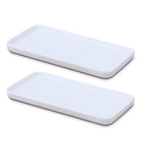 1 x RAW Customer Returns Small Rectangular Ceramic Bathroom Tray, Bathtub, Cosmetic Holder for Tissue, Candle, Towel, Plant, Ring, Plate, Dresser, Perfume, Shampoo, 2 Pieces - RRP €18.07