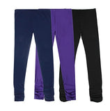 1 x RAW Customer Returns BIENZOE Girls Knit Cotton Stretch School Uniform 3 Leggings Pack K 4 DE 110  - RRP €18.91