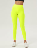 1 x RAW Customer Returns sissycos women s 80s neon leggings pants, buttery soft, stretchy, comfortable basic solid pants neon yellow, S  - RRP €23.98