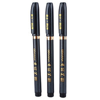 1 x RAW Customer Returns Jadeshay Handlettering Pens Black, 3 Piece Calligraphy Pen Set Brush Pen with Soft Tip for Writing Characters Manga Handlettering, Brush Pens Black - RRP €9.19