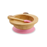 1 x Brand New BIOZOYG bamboo bowl set Panda I suction cup bowl with spoon - FSC-certified I great bamboo wooden bowl set for children - baby porridge bowl cereal bowl I baby bamboo tableware pink - RRP €18.9