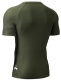 1 x RAW Customer Returns LAFROI Men s Compression Breakdown Protection UPF 50 Short Sleeves Sym Olive Size LG - RRP €24.0