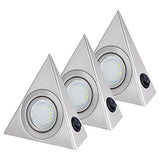 1 x RAW Customer Returns GDWD Set of 3 LED under-cabinet lights, triangle under cabinet light, recessed lights, kitchen light with switch, for cupboard bookcase wine cabinet - RRP €33.18