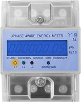 1 x RAW Customer Returns Electricity meter 3 phase digital three-phase meter DIN rail, 4P DIN LCD 50Hz 3x230V 400V 80A, KWH wattmeter energy meter, XTM024 intermediate meter electricity - RRP €31.25