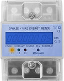 1 x RAW Customer Returns Electricity meter 3 phase digital three-phase meter DIN rail, 4P DIN LCD 50Hz 3x230V 400V 80A, KWH wattmeter energy meter, XTM024 intermediate meter electricity - RRP €30.24