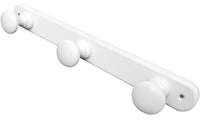 1 x RAW Customer Returns Kukicu White Wall Mounted Coat Rack with 3 Wooden Hooks for Entryway, Bedroom, Living Room, Kids White  - RRP €16.4