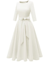 1 x RAW Customer Returns DRESSTELLS Women s 1950s Rockabilly Petticoat Vintage Dresses Swing Pleated Skirt Festive Wedding Dress Elegant Evening Dress Knee Length Ball Gown White M - RRP €42.84