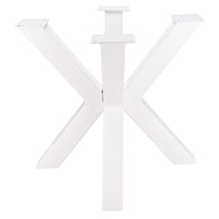 1 x RAW Customer Returns Homtone Metal Table Legs 40cm High, 2 Pieces Cross-Shaped Industrial Metal Feet Cross Frame Table Runners, Carbon Steel Table Legs for DIY Coffee Table, Round Table, White - RRP €67.51