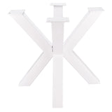 1 x RAW Customer Returns Homtone Metal Table Legs 40cm High, 2 Pieces Cross-Shaped Industrial Metal Feet Cross Frame Table Runners, Carbon Steel Table Legs for DIY Coffee Table, Round Table, White - RRP €67.51