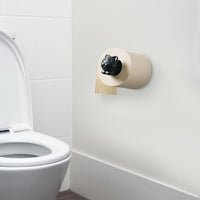 1 x Brand New Self-Adhesive Wall Roll Holder No Punching Required Toilet Paper Holder WC Simple and Elegant Design for Kitchen Bathroom Cupboards Black  - RRP €19.2