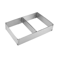 8 x RAW Customer Returns Gobesty Baking Frame Rectangular Adjustable, 8 cm High Stainless Steel Baking Pan Rectangular, Cake Pan Square for Baking, Baking Frame - Adjustable Size 27.5-52.5 x 18.5-34 cm, Baking Ring Square Stepless - RRP €112.88