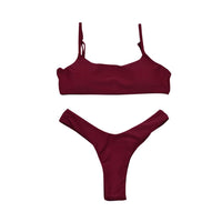 1 x RAW Customer Returns meioro Bikini Sets for Women Push Up Thong Low Waist Swimsuit Bikini Set Swimwear Beachwear S, Purple  - RRP €27.99