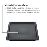 1 x RAW Customer Returns Siemens HZ631070 universal baking tray enamelled 37.5 45.5 3 cm L W H dishwasher-safe robust scratch-resistant anthracite - RRP €38.76