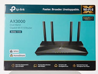 1 x RAW Customer Returns TP-Link Archer AX58 - Router WiFi 6 AX3000, Doble Banda 2.4Ghz 5Ghz,1xWAN 4xLAN Puertp Gigabit, WPA3, OFDMA, WPS, Latencia Ultrabaja, HomeShield, Tecnolog a OneMesh, Negro - RRP €89.9