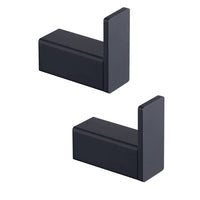 1 x RAW Customer Returns Beelee BA8506B-2P Bathroom Towel Hooks, 2 Pack in Black, SUS304 Stainless Steel, Square - RRP €27.52