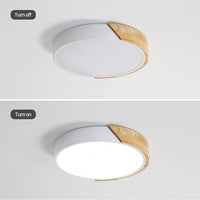 1 x RAW Customer Returns Riserva ceiling lamp LED 24W, ceiling light wooden round white, ceiling lighting 6000K suitable for bathroom, bedroom, kitchen, living room, dining room, study 30cm  - RRP €29.72