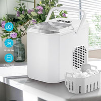 1 x RAW Customer Returns FOOING ice cube machine mini portable, 15kg 24h, compact ice cube maker machine countertop, 6-minute quick ice machine, self-cleaning ice maker for home, white - RRP €85.5