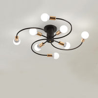 1 x Brand New ZTWLEED Industrial Ceiling Light, 8-Light Vintage Ceiling Lamp, E27 Ceiling Light, Black Gold Chandelier, Modern Chandelier for Living Room Bedroom Kitchen Dining Room Bulb Not Included  - RRP €46.99