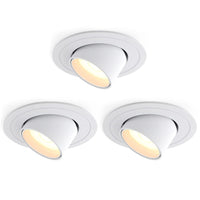 1 x RAW Customer Returns Martll LED recessed spotlights, recessed lights LED ultra flat 230V 7W warm white CRI90 LED spots ceiling spotlight swiveling white recessed spotlights for living room, bathroom, office warm white, set of 3  - RRP €74.99