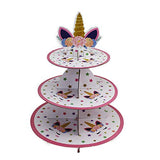 4 x Brand New Cupcake Stand,3-Tier Cardboard Cupcake Stand Unicorn Round Dessert Stand and Dessert Tower,Cake Tray for Baby Shower Kids Birthday Party Theme Party - RRP €81.6